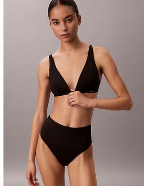Calvin Klein High Waisted Bikini Bottoms Emblem - Black