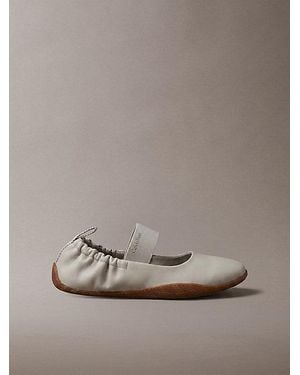 Calvin Klein Leather Hybrid Ballet Trainers - Grey