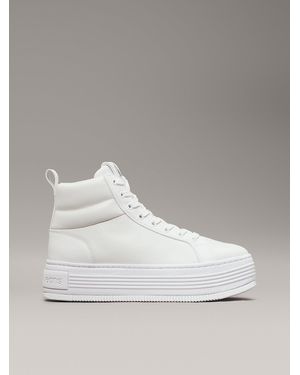 Calvin Klein Recycled Platform High Top Trainers in White Lyst UK