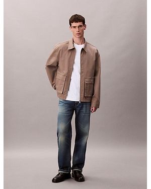 Calvin Klein Jeans Cotton Stretch Utility Relaxed Jacket - Natural