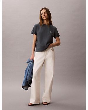 Calvin Klein Jeans Monologo Boxy T-Shirt - Blue