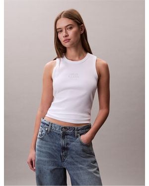 Calvin Klein Calvin Klein Logo Graphic Rib Tank Top - Multicolor