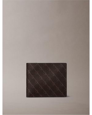 Calvin Klein Textured Monogram Coin Wallet - Gray