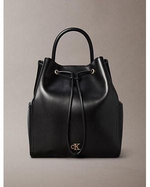 Calvin Klein Monogram Drawstring Backpack - Black