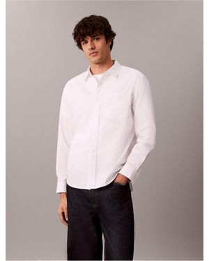 Calvin Klein Calvin Klein Washed Poplin Button-Down Shirt - White