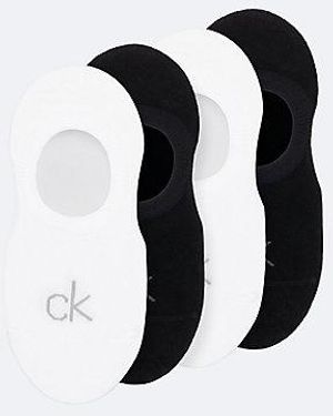 Calvin Klein 4 Pack Soft Combed Cotton Invisible Socks - Blue