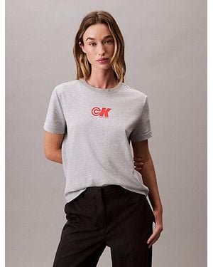 Calvin Klein Ck Logo Jersey Slim Tee - Meerkleurig