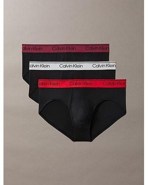 Calvin Klein 3 Pack Hip Briefs Flex Microfibre Stretch - Multicolour