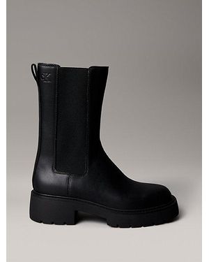 Calvin Klein Ck Bold Leather Tall Chelsea Boots - Black