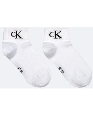 Calvin Klein Pack de 2 pares de calcetines tobilleros - Blanco