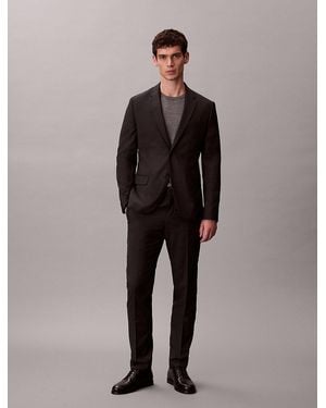 Calvin Klein Pantaloni Slim A Micro Puntini - Blu