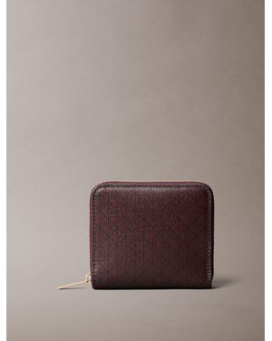Calvin Klein Rfid Square Zip-Around Logo Wallet - Brown