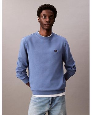 Calvin Klein Sweatshirt Met Embleem Van Badstofkatoen - Blauw