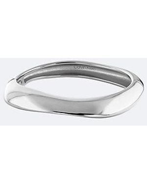 Calvin Klein Jeans Sculpted Bangle Bracelet - White