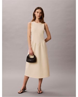 Calvin Klein Flared Midi Dress - Natural