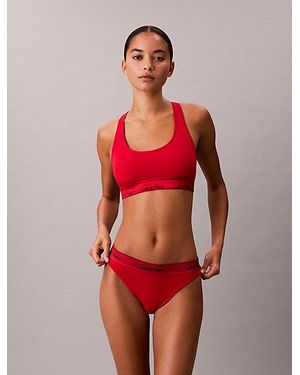 Calvin Klein Unlined Bralette Icon Cotton Modal - Red