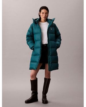Calvin Klein Hooded Down Puffer Coat - Green