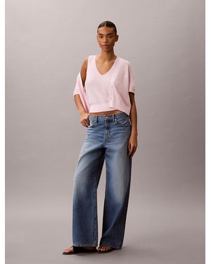 Calvin Klein Cotton Knit Short Sleeve Twin Set - Blue