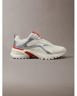 Calvin Klein Knit And Metallic Runner Trainers - Grey