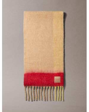 Calvin Klein Sciarpa A Quadri Morbida E Calda - Bianco