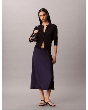 Calvin Klein Satin Midi Skirt - Purple