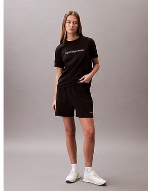 Calvin Klein Badstof Korte Broek Met Monogram-Logo - Bruin