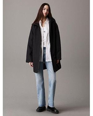 Calvin Klein Technische Parkajas Met Capuchon - Grijs