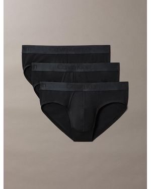 Calvin Klein 3 Pack Hip Briefs - Black