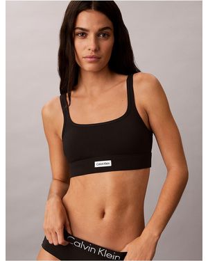 Calvin Klein Cotton Stretch Comfort Lightly Lined Bralette - Black