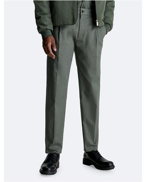 Calvin Klein Modern Twill Pleated Pants - Green