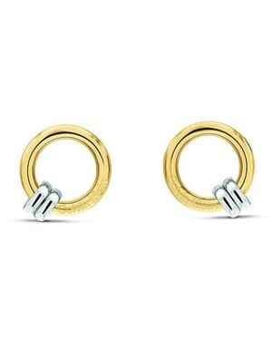 Calvin Klein Two-Tone Circular Stud Earrings - Metallic