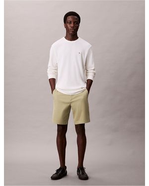 Calvin Klein Refined Stretch Tailored Shorts - Natural