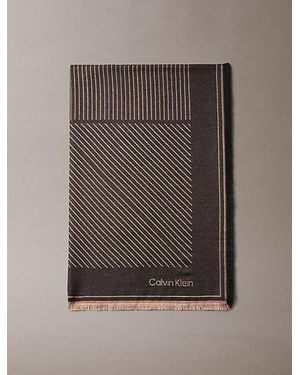 Calvin Klein Emblem Logo Graphic Scarf - Grey