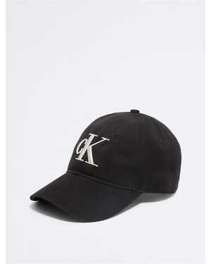 Calvin Klein Twill Embroidered Monogram Logo Cap - Black