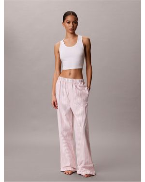 Calvin Klein Cotton Poplin Sleep Pants - Pink