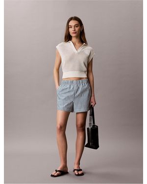 Calvin Klein Calvin Klein Cotton Poplin Stripe Shorts - Multicolor