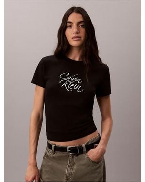 Calvin Klein Calvin Klein Slim Script Logo Tee - Black