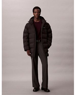 Calvin Klein Channelled Down Puffer Coat - Brown
