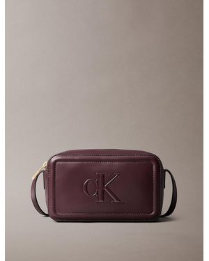 Calvin Klein Embossed Monogram Logo Camera Bag - Brown