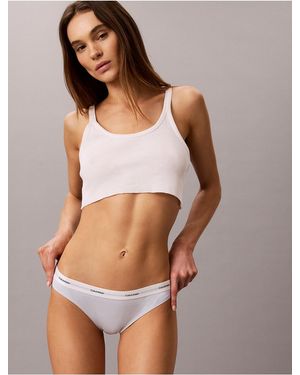 Calvin Klein Cotton Stretch Rib Bikini - Brown