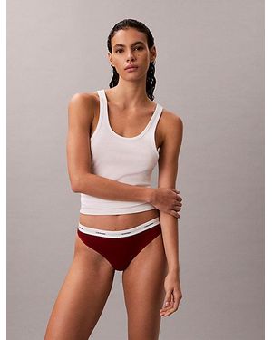 Calvin Klein Thong Cotton Stretch Rib - Red