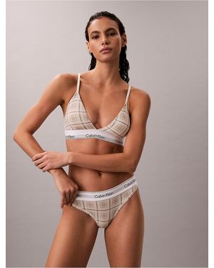 Calvin Klein Icon Cotton Modal Thong - Brown