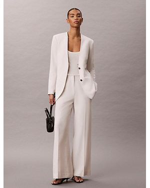Calvin Klein Blazer Aus Lyocell-Leinen-Mix - Weiß