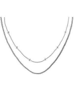 Calvin Klein 2-Piece Layered Necklace Set - Metallic