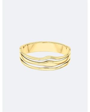 Calvin Klein Sculptural Fluid Shape Hinged Bangle - Metallic