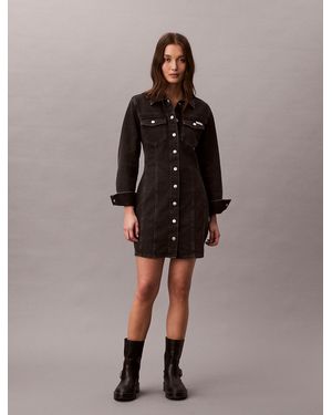 Calvin Klein Denim Shirt Dress - Brown