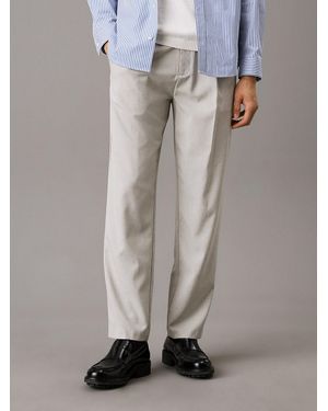 Calvin Klein Relaxed Pleated Trousers - Grey