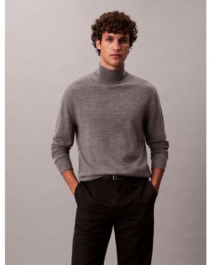 Calvin Klein Maglione Con Collo A Lupetto - Grigio