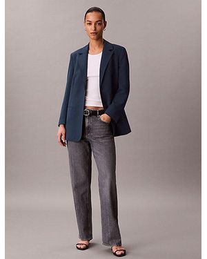 Calvin Klein Blaser casual de sarga con cinturón - Gris