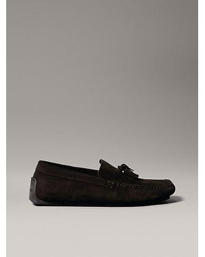 Calvin Klein Suede Moccasin Driving Shoes - Grey